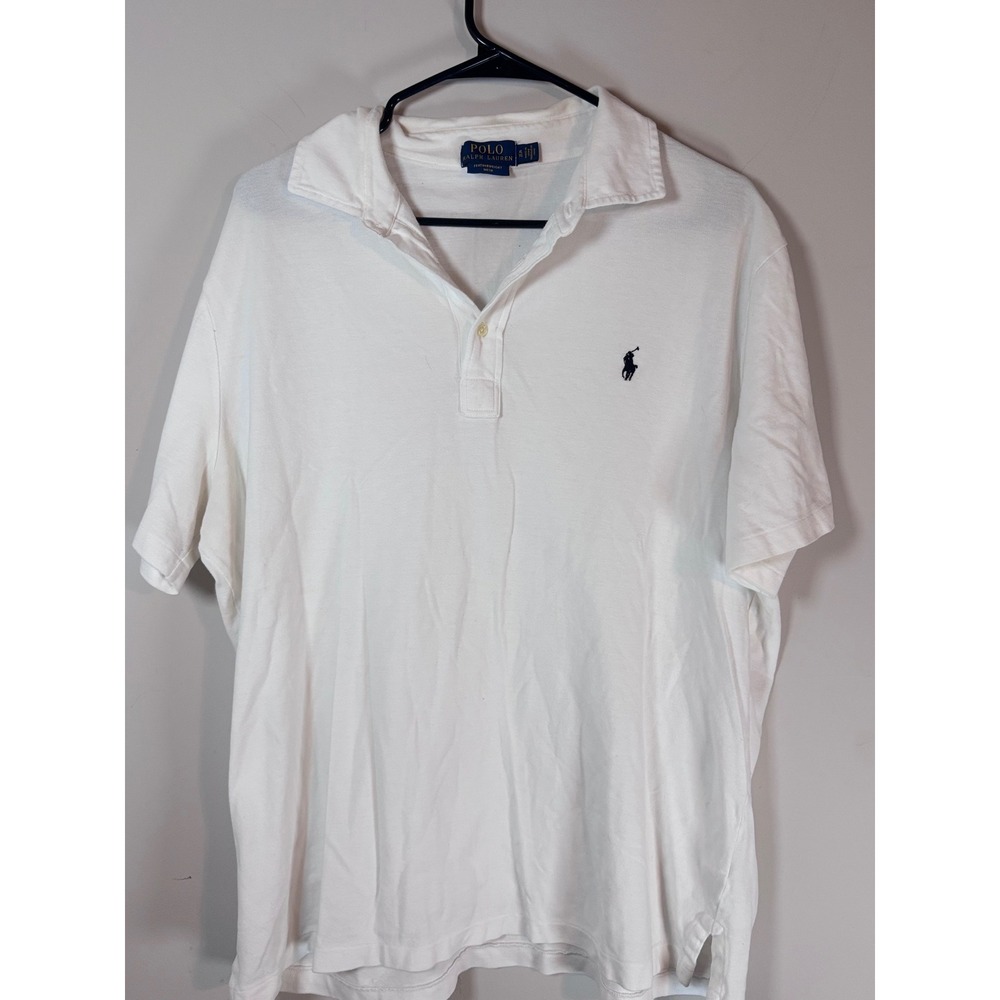 Polo Ralph Lauren Mens XL White Featherweight Mesh Short Sleeve Polo Shirt Pony